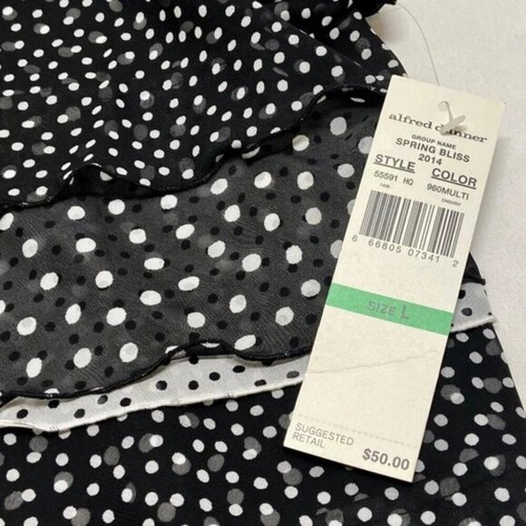 Alfred Dunner Spring Bliss Blouse Large Multicolor Layered Semi Sheer $50 NWT - Picture 7 of 9